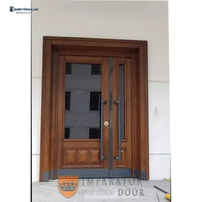 Amasra Ahşap Yüzeyli Camlı Villa Kapısı