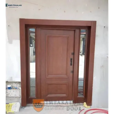 Bitlis Villa Kapısı 260 - Şık ve Güvenli Pivot Ahşap Görünümlü Çelik Kapı