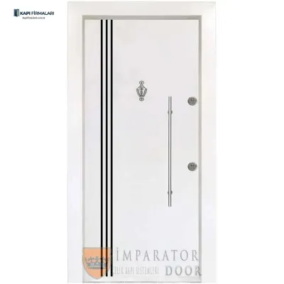 Modern Beyaz Çelik Kapı Modeli 409