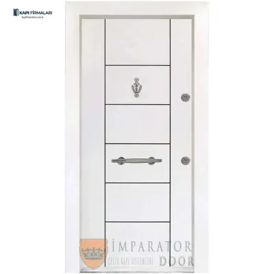 Özel Üretim Modern Beyaz Çelik Kapı Modeli 410