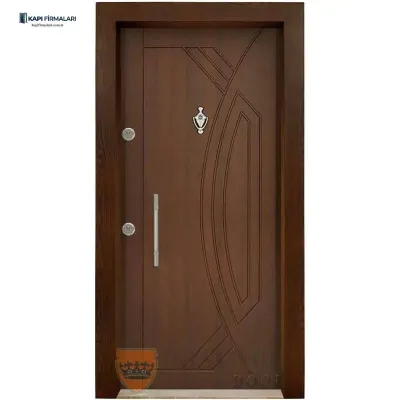 Özel Ölçü Ahşap Görünümlü Çelik Kapı Modeli 412