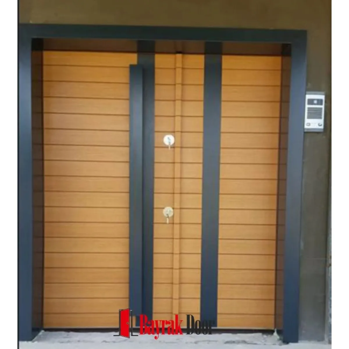 Denizli Villa Kapısı 130 | Ahşap Görünümlü Çelik Dış Cephe Kapısı