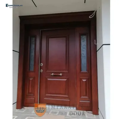Eskişehir Villa Kapısı Model 220: Klasik Ahşap Dokulu Lüks Güvenlik