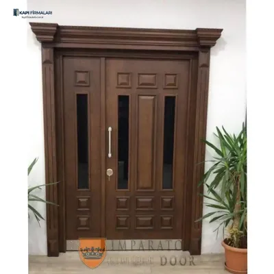 Hatay Villa Kapısı Model 228: Üstün Güvenlikli Ahşap Görünümlü Klasik Çelik Kapı