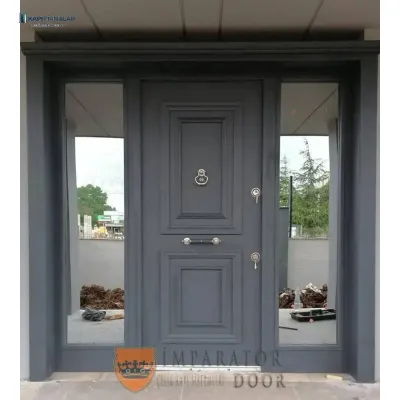 Konya Villa Kapısı Model 214: Antrasit Zarafeti ve Üstün Çelik Güvenliği