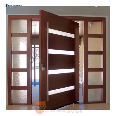 Modern Mimarinin İmzası: Ahşap Dokulu Pivot Çelik Kapı 311