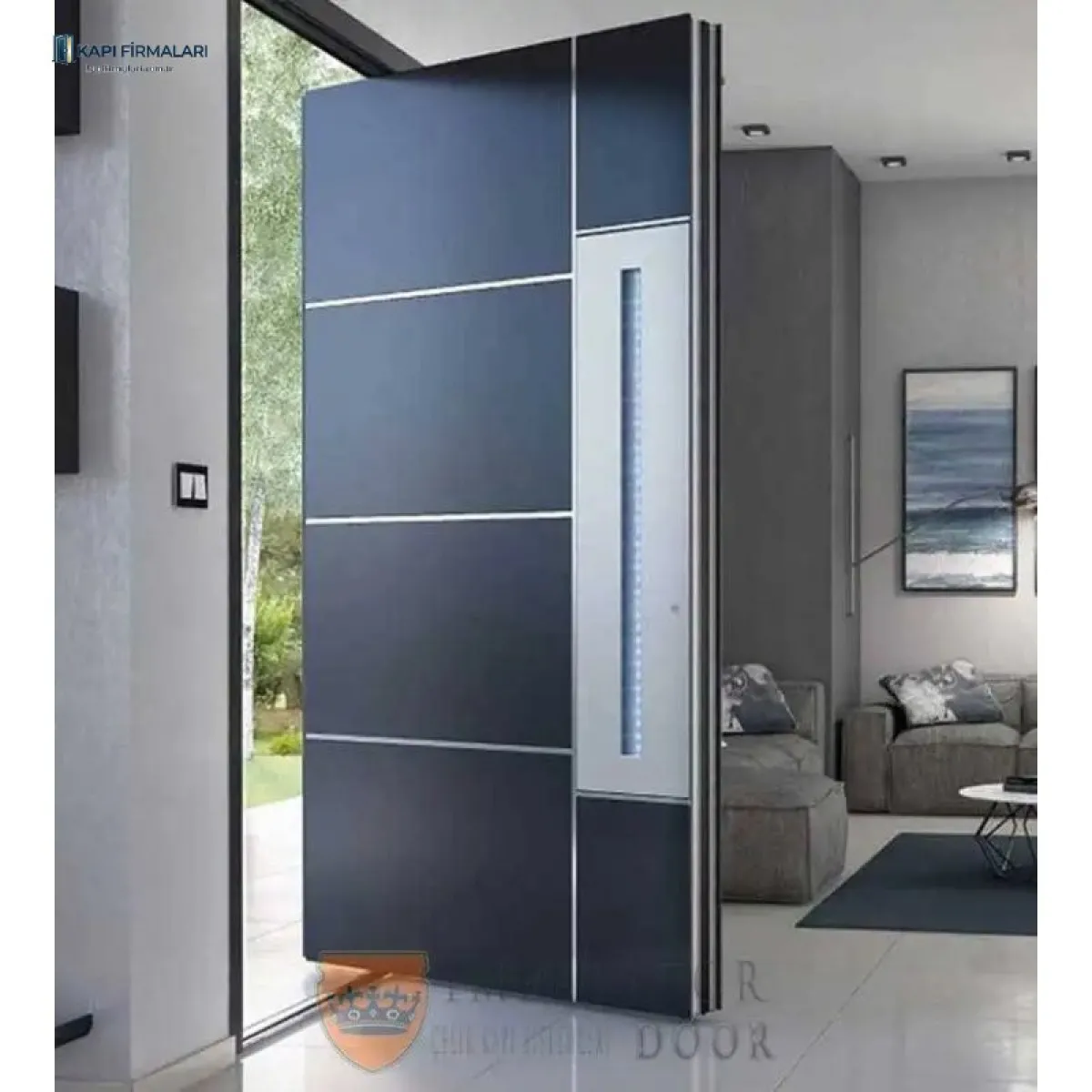 Pivot Çelik Kapı 314: Modern Villalar İçin Heybetli ve Güvenli Giriş
