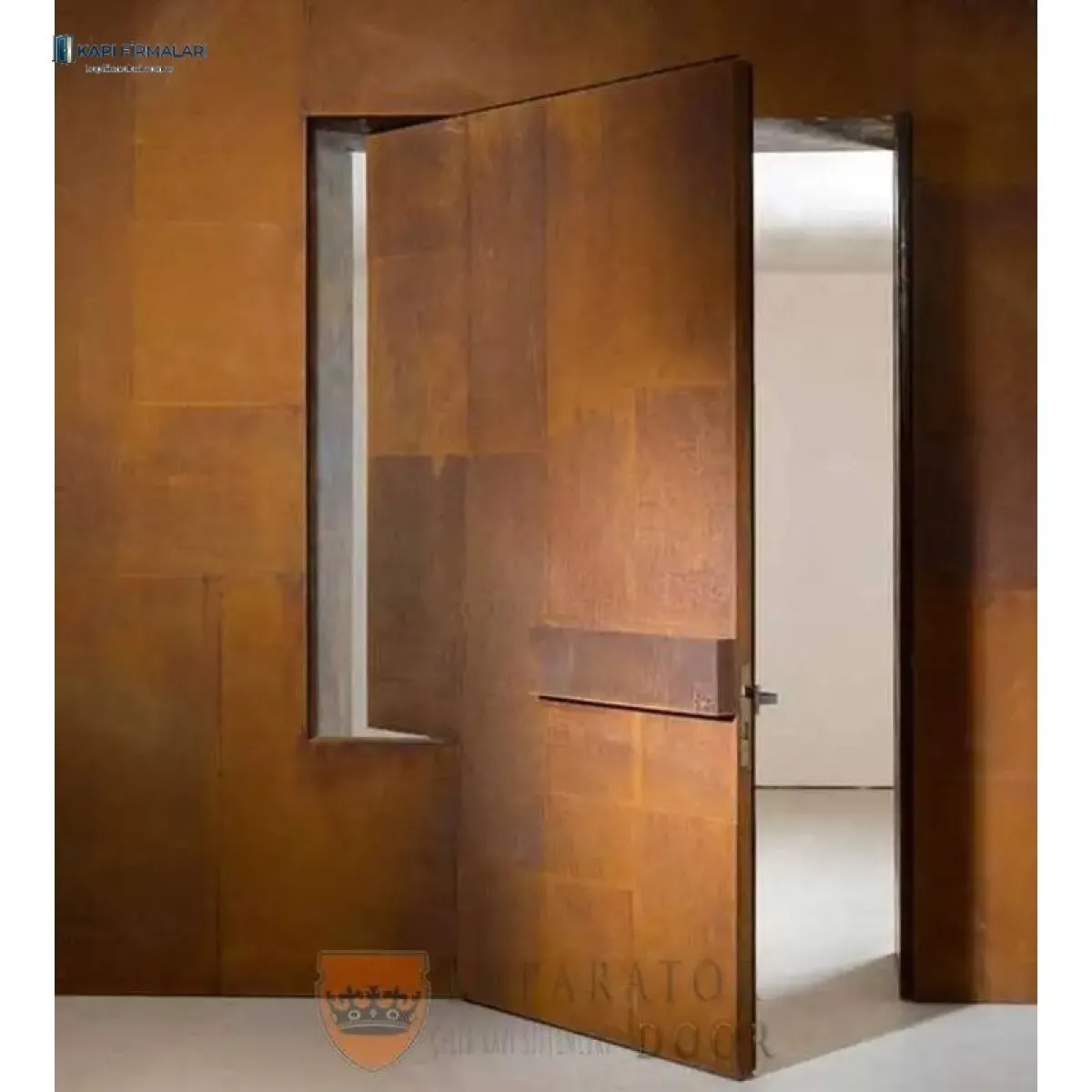 Corten Görünümlü Pivot Çelik Kapı Tasarımları