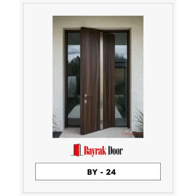 BY-24 Ahşap Pivot Kapı: Modern Mimarinin Estetik İmzası