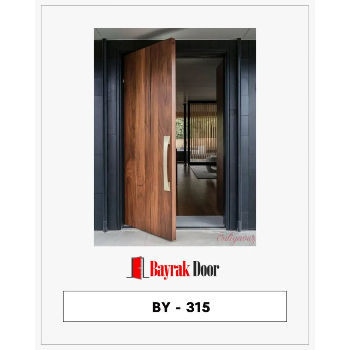 Ahşap Dokulu Pivot Kapı BY-315: Modern Mimarinin Estetik ve Fonksiyonel Yüzü