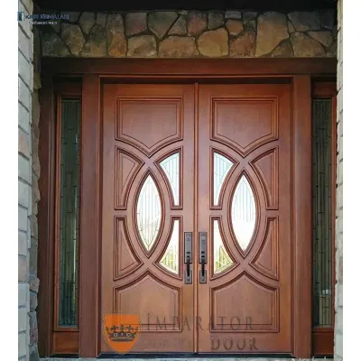 Ege Villaları İçin Model 153: Ahşap Estetiği ve Çelik Güvenliğinin Buluştuğu Villa Kapısı