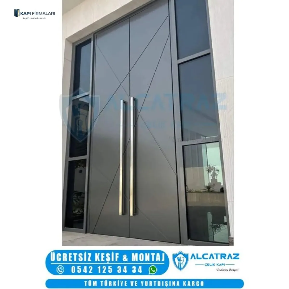 Villa Kapısı Erd 1037 | Modern Dış Mekan Çelik Kapı