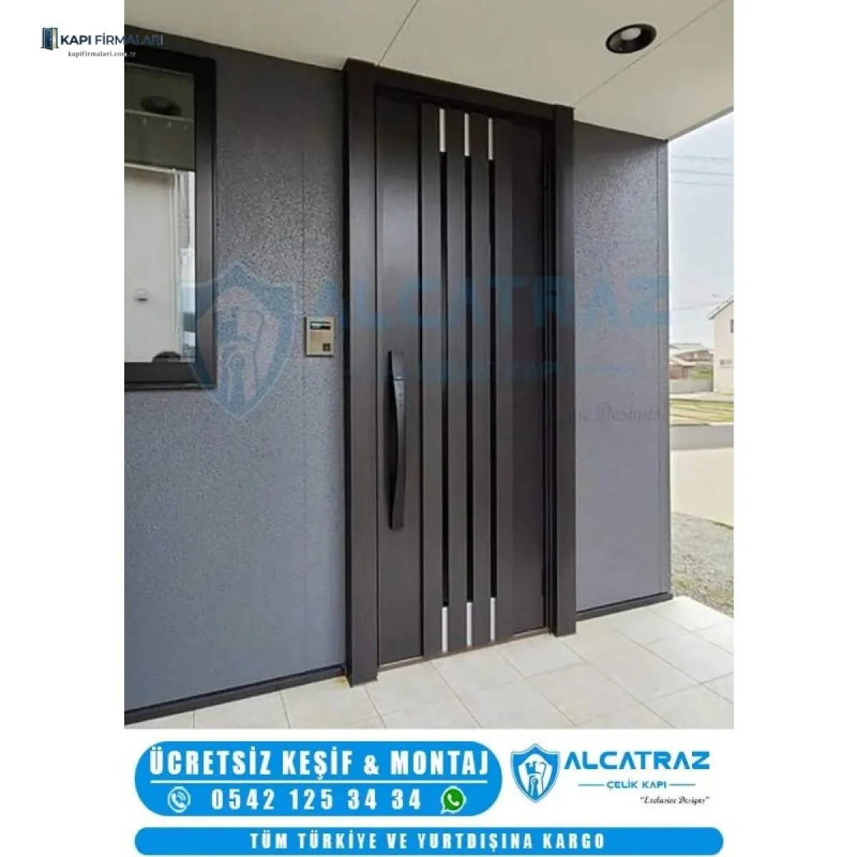 Modern Tasarım Dış Etkenlere Dayanıklı Villa Kapısı Erd 1098