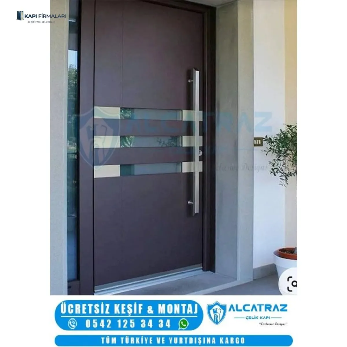 Villa Kapısı Erd 1133 | Özel Tasarım Dış Mekan Çelik Kapı
