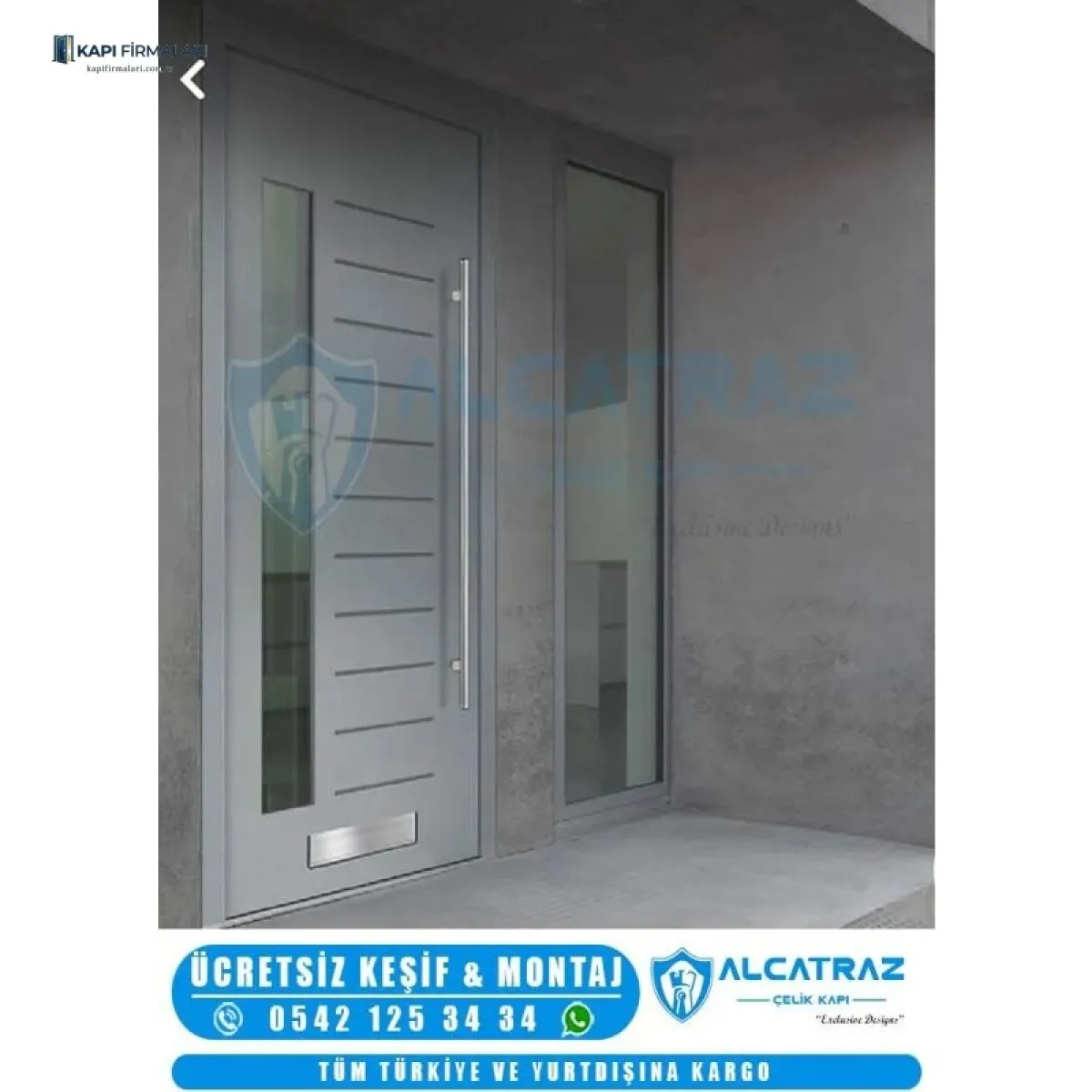 Villa Kapısı Erd 1144 - Modern Dış Mekan Çelik Kapı