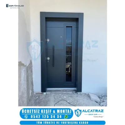 Modern Villa Kapısı ERD 1216 | Antrasit Kompozit Çelik Kapı